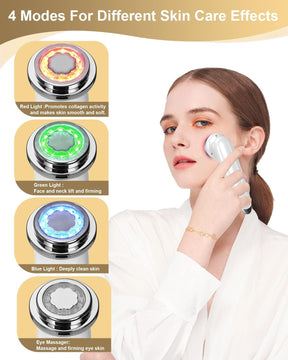 EsencialLuz – Dispositivo Facial de Terapia LED Multifunción con Masaje Reafirmante