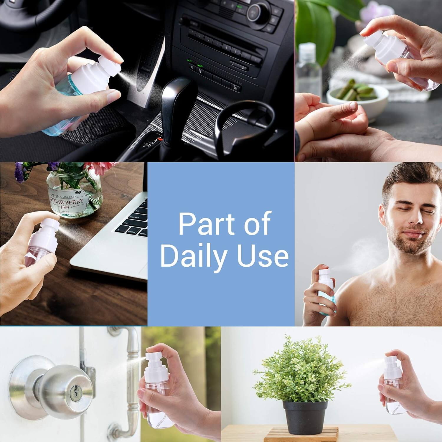 EsencialLuz – Botella Pulverizadora de Viaje Reutilizable