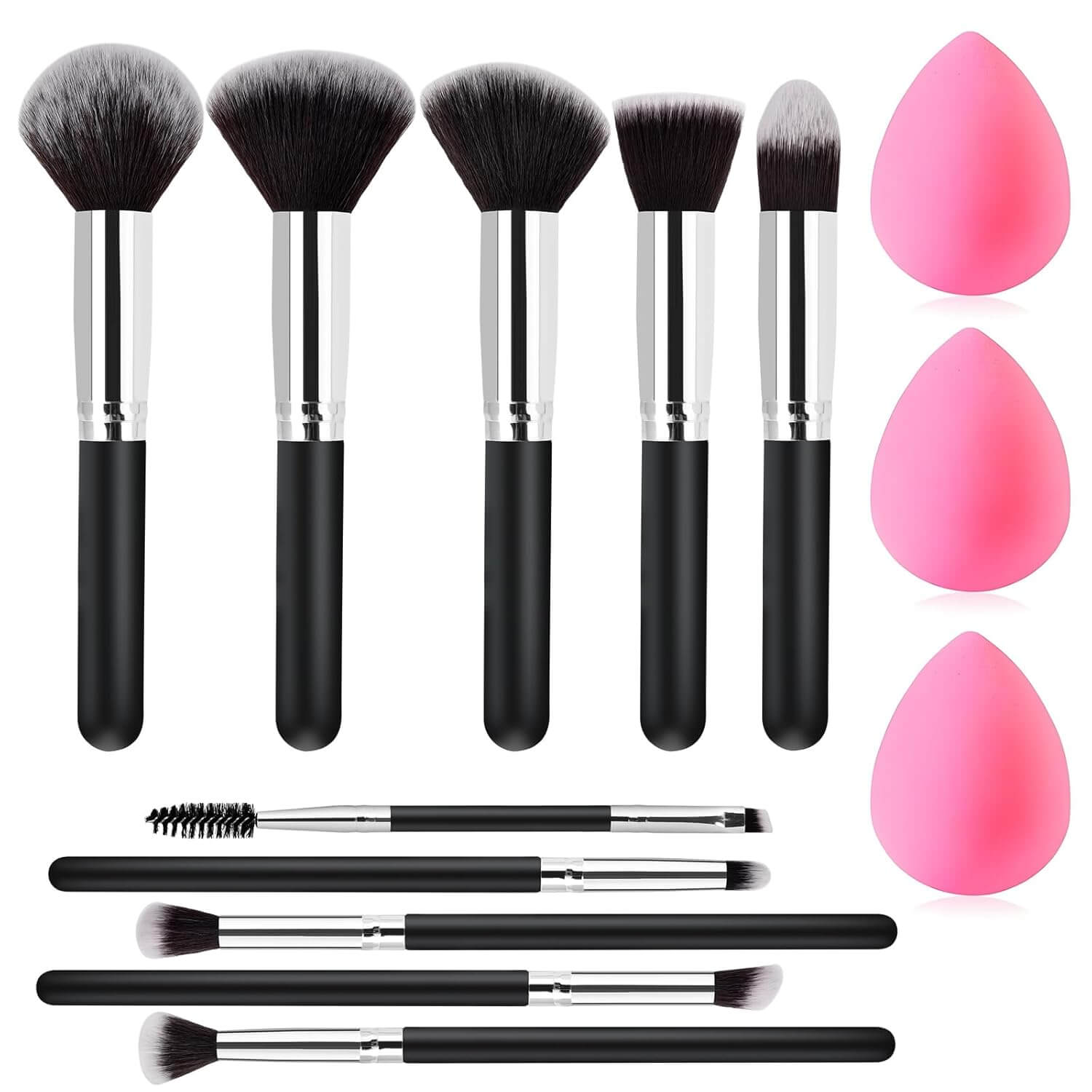 EsencialLuz – Set de Brochas de Maquillaje Profesional (Incluye Estuche)