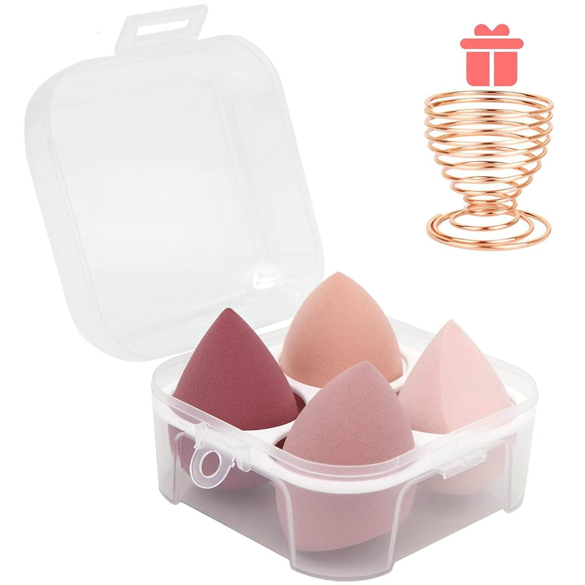 EsencialLuz – Set de Esponjas de Maquillaje Blender (4 piezas)