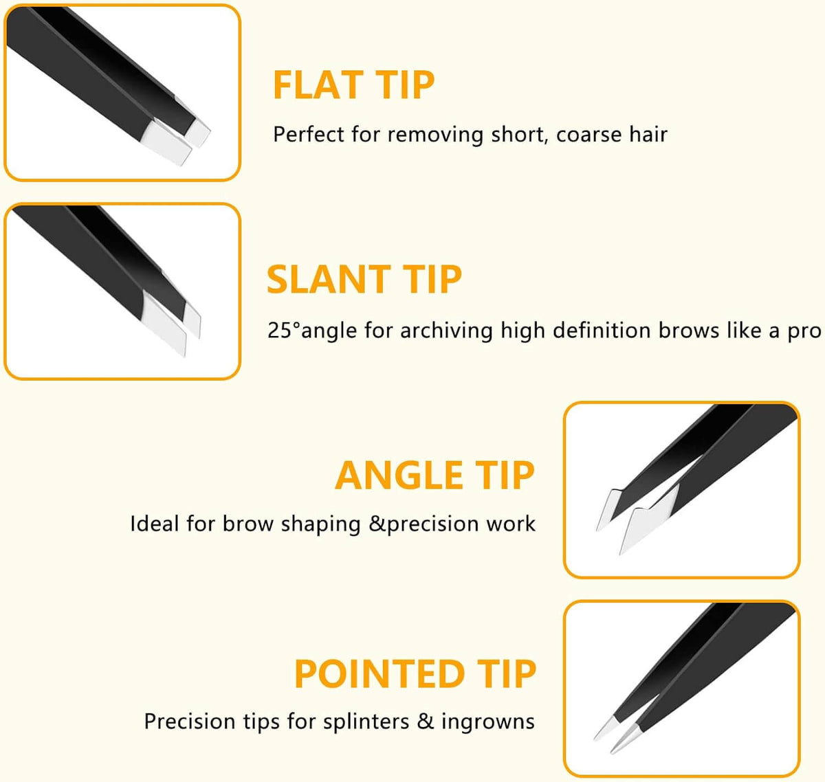 EsencialLuz – Set de Pinzas de Precisión de Acero Inoxidable