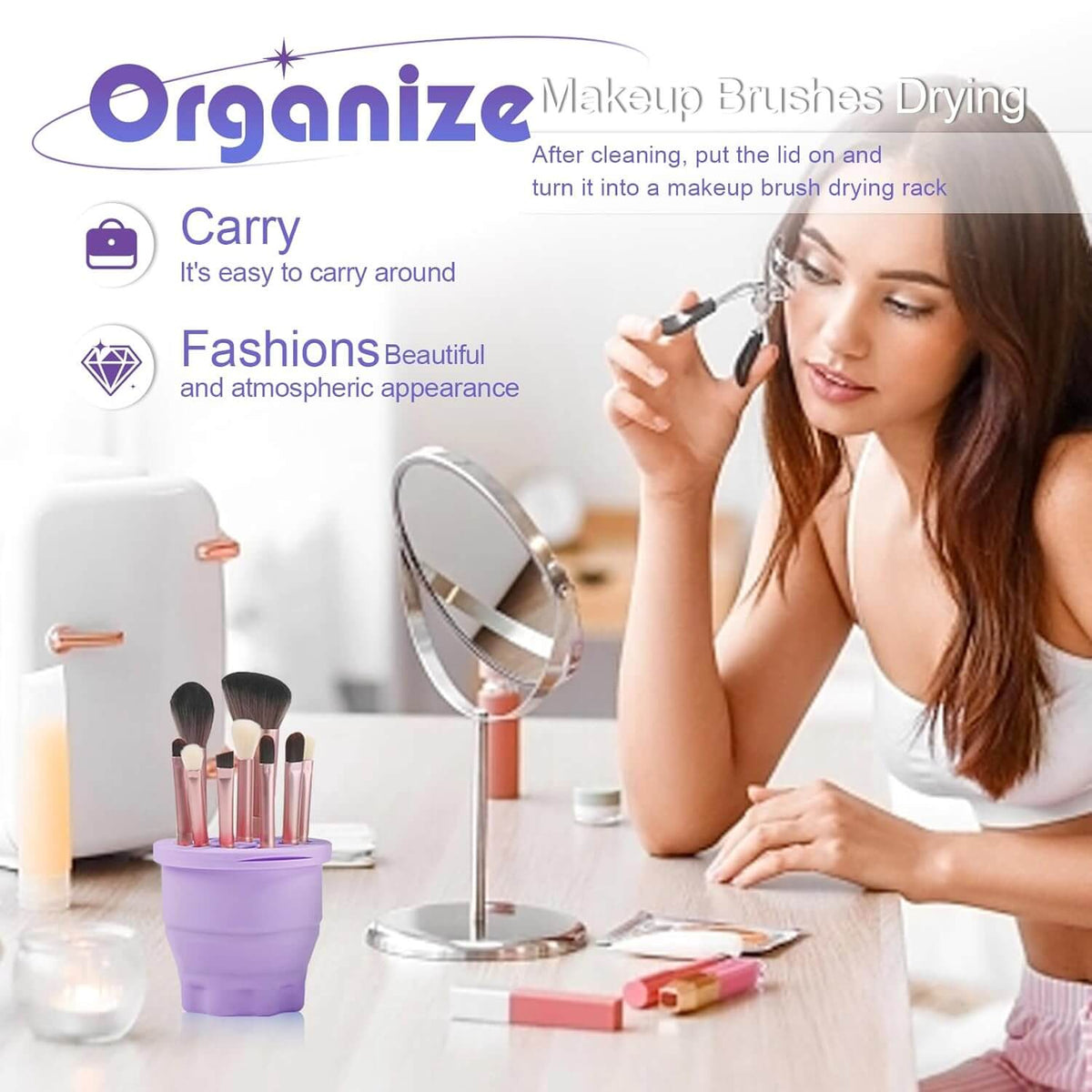 EsencialLuz – Alfombrilla Plegable de Silicona para Limpieza y Secado de Brochas